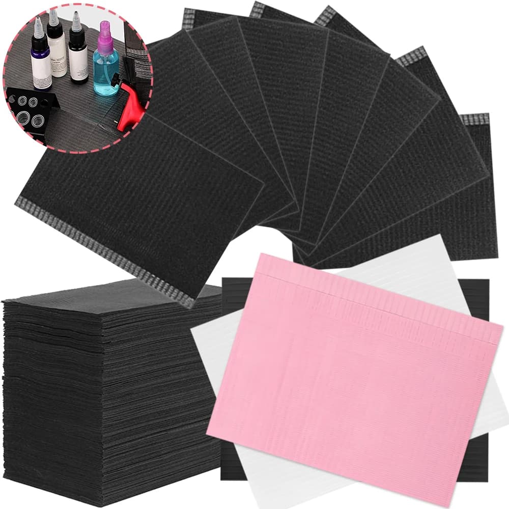 125/50/10Pcs Disposable Tattoo Cleaning Wipes Pad Dental Bibs Waterproof Sheets Paper for Nail Arts Piercing Tattoo Accessories