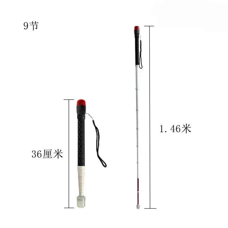 Telescopic Stick in Titanium with Musical Alarm 32-150cm, Trekking Stick for Non-Vients, Elders and Older Men