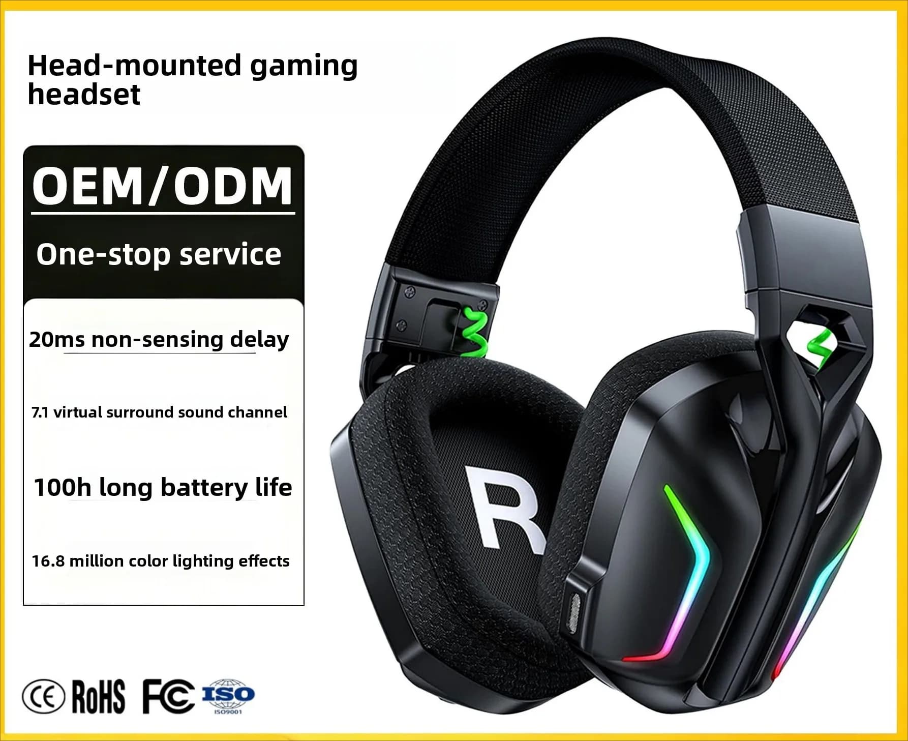 Over-Ear Wireless Bluetooth Gaming Headset With Microphone Comfort Long-Time Wearing No Pain E-Sports Gaming Headphones