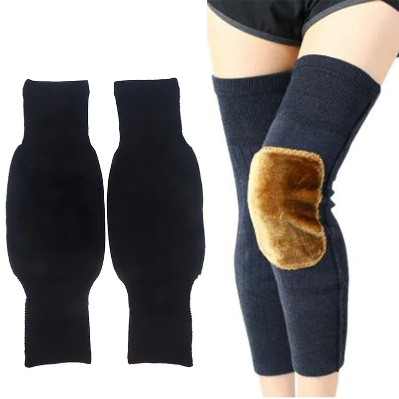 1Pair Cashmere Inverno Ginocchiera Termica Gamba Ginocchio Scaldino Manica Unisex Ginocchiera Supporto Per Dolore Articolare Tendinite Artrite
