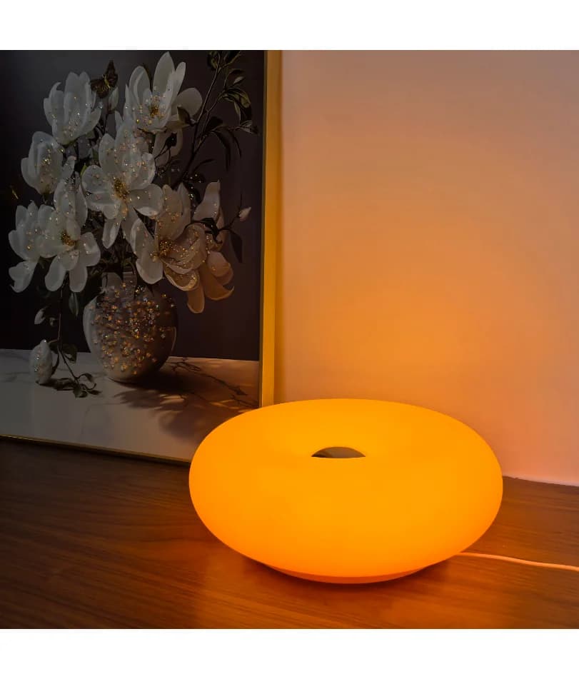 Lampada da tavolo Bauhaus Spina USB Lampada da comodino camera da letto Soggiorno Sala da pranzo Decorazione Ciambella Luce ambientale