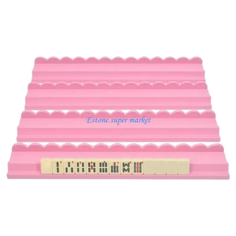 090B Pink Mahjong Tile Rack Pusher Tool 17 Inch Standard Size For Indoor And Outdoor