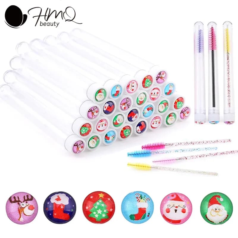 Reusable Christmas Trapano Brush for Eyelashes False Mascara Mascara Bacchetta Brush for disposable eyebrows Anti-dust Extension of eyelashes Makeup tools
