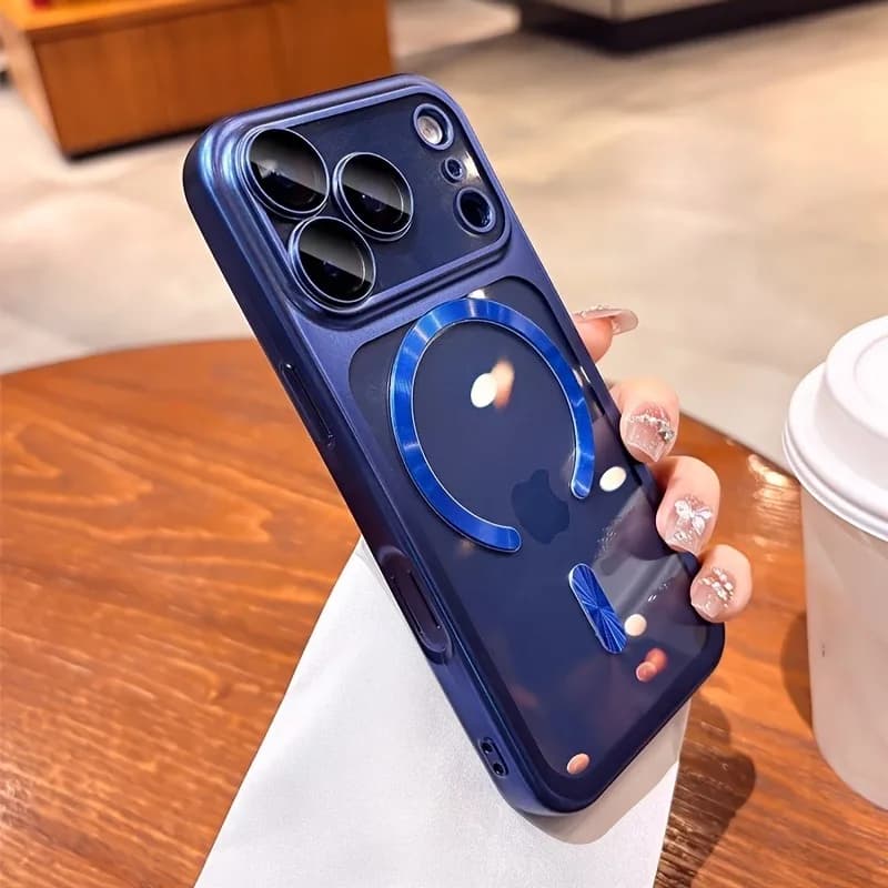 Transparent Luxury Magnetic Case with iPhone 17 Pro Max 17Pro 17, Compatible with Wireless MagSafe Charging, Protective Camera Cover