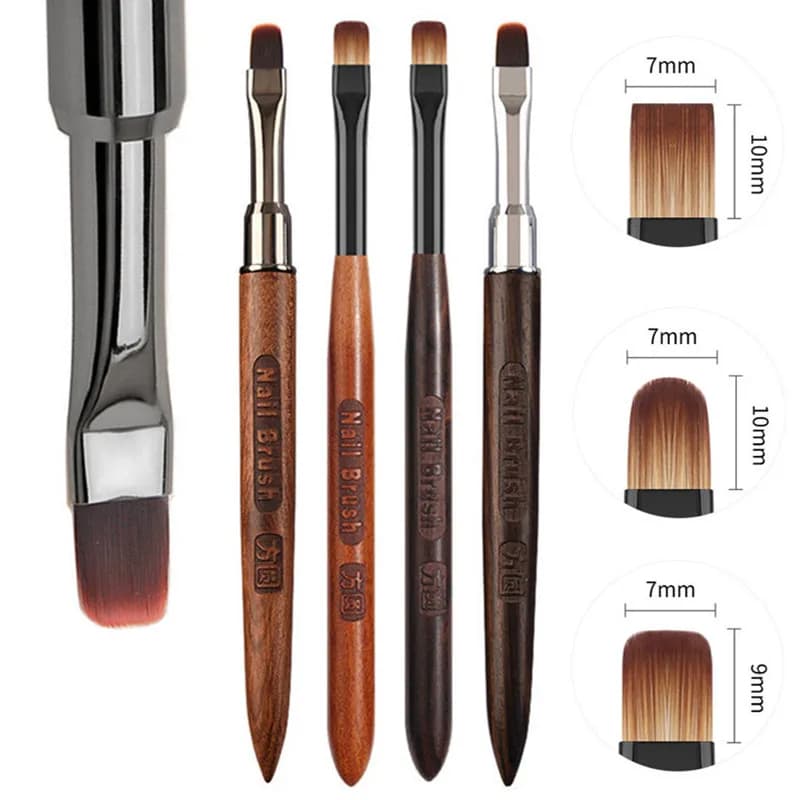 Pennelli per nail art con manico in legno di sandalo per linee di manicure, pittura sfumata, estensione gel UV, penna per disegno.