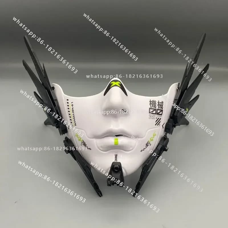 2026 NEW Punk Half Face Functional Technological Mask, Red Creative Accessory with Mechanical Sense