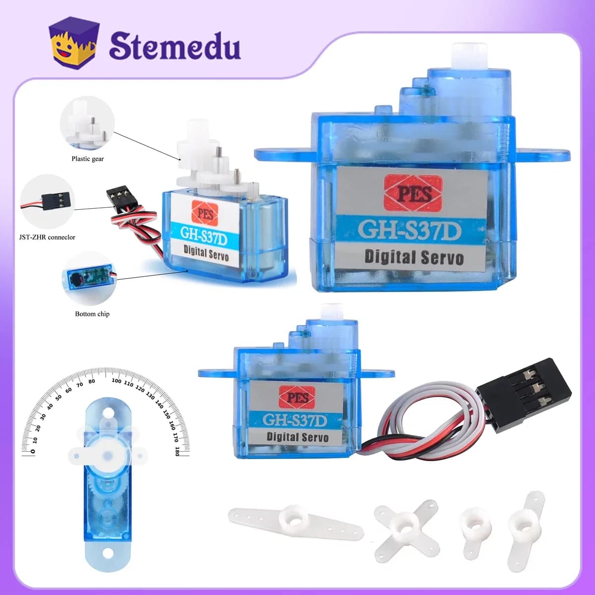 GH-S37D Micro Servo Digitale Mini Super Leggero 3.7g 180 Gradi per Aereo di Controllo Direzione di Volo RC Aereo Elicottero Barca Auto