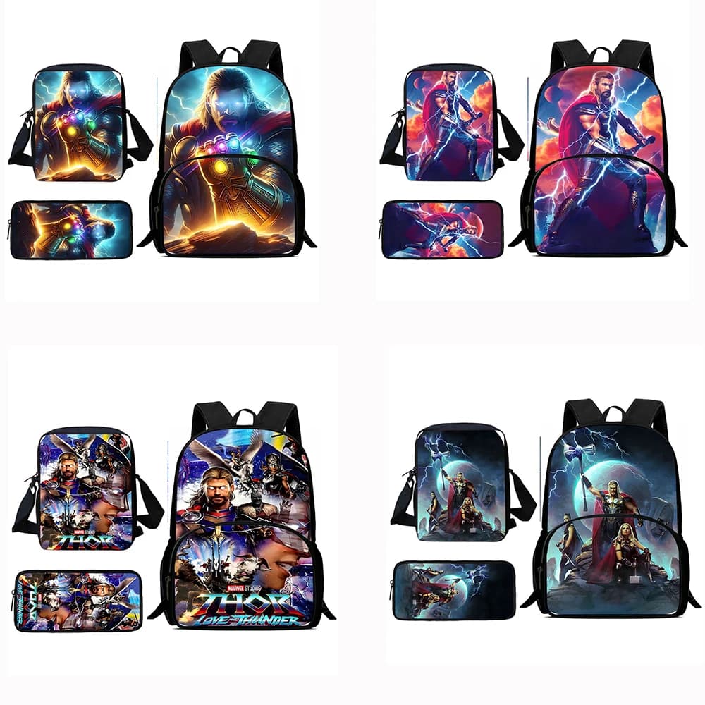 Zaini per bambini Cute anime hero Thors borsa a tracolla astuccio per matite pupilla borse da scuola di grande capacità per ragazzi e ragazze miglior regalo