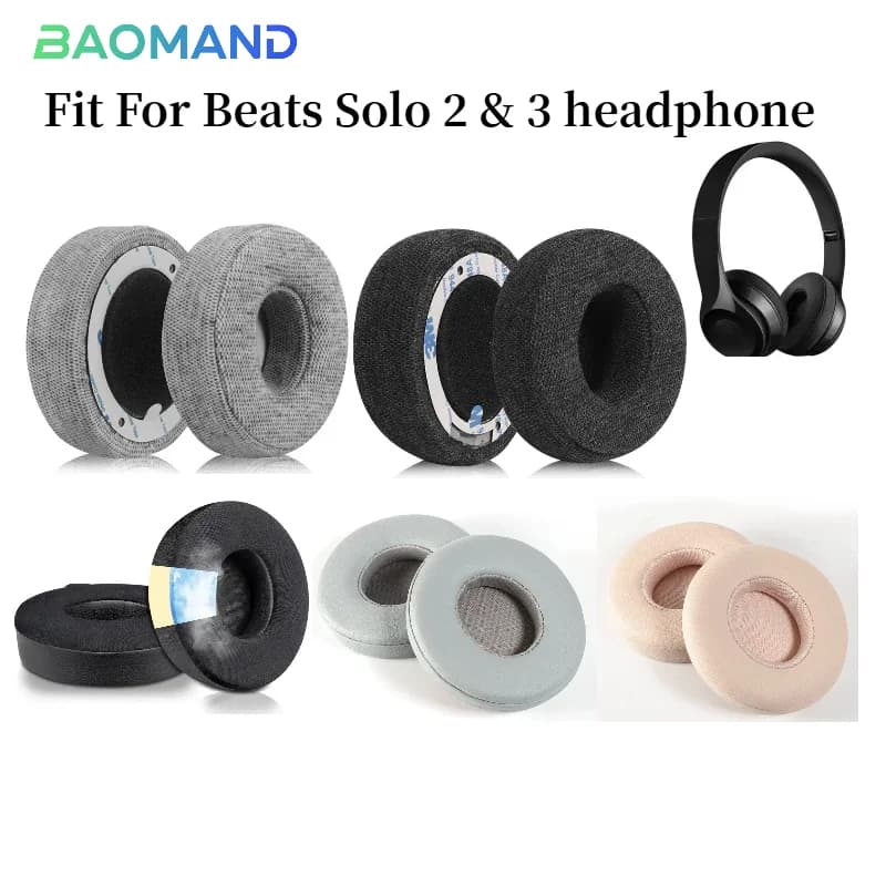 Cuscinetti auricolari di ricambio per cuffie Beats Solo 2 e 3 Cuscinetti/orecchie in memory foam morbido