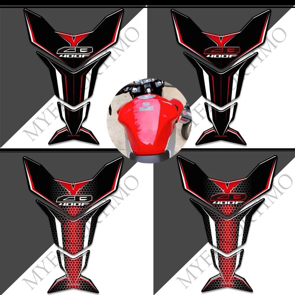 Per Honda CB400F 400F 400 F Moto Rilievo del Carro Armato Della Decalcomania Kit Olio Combustibile Ginocchio Lisca di Pesce Adesivi Emblema per CB400F CB 400F