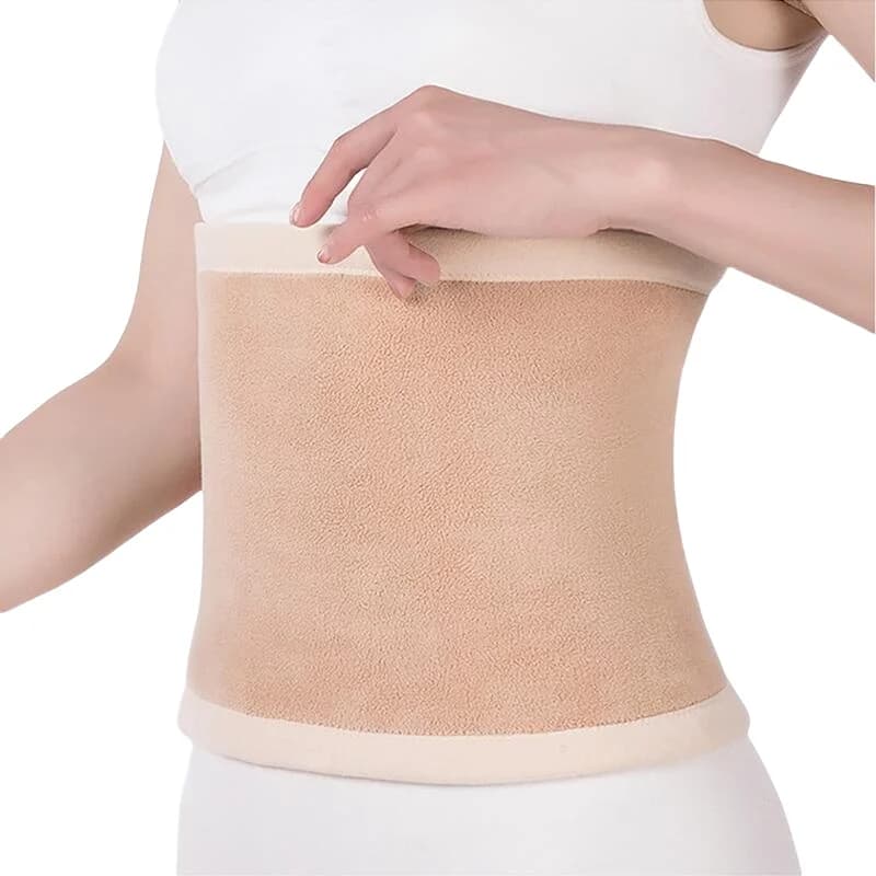 Cintura di supporto lombare in pile Inverno Addensare Scaldavita termico Protezione addominale per lo stomaco Fascia avvolgente Tutore per la schiena Rin Binder