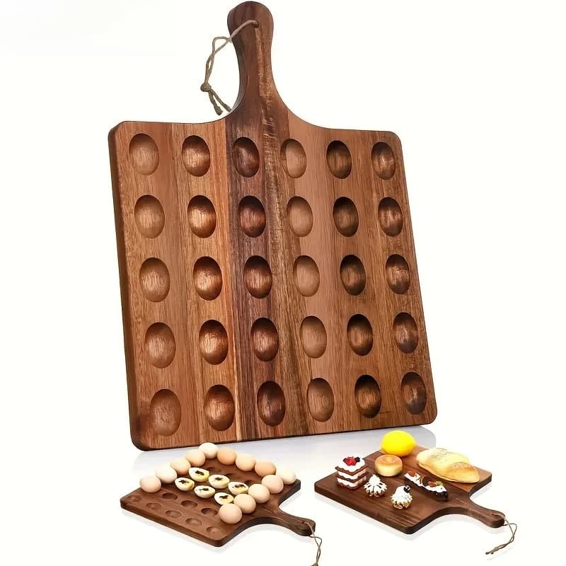1 pz piatto per uova in legno reversibile vassoio per cucina per uova tagliere per salumi tagliere vassoio per servire formaggio per utensili da cucina domestici
