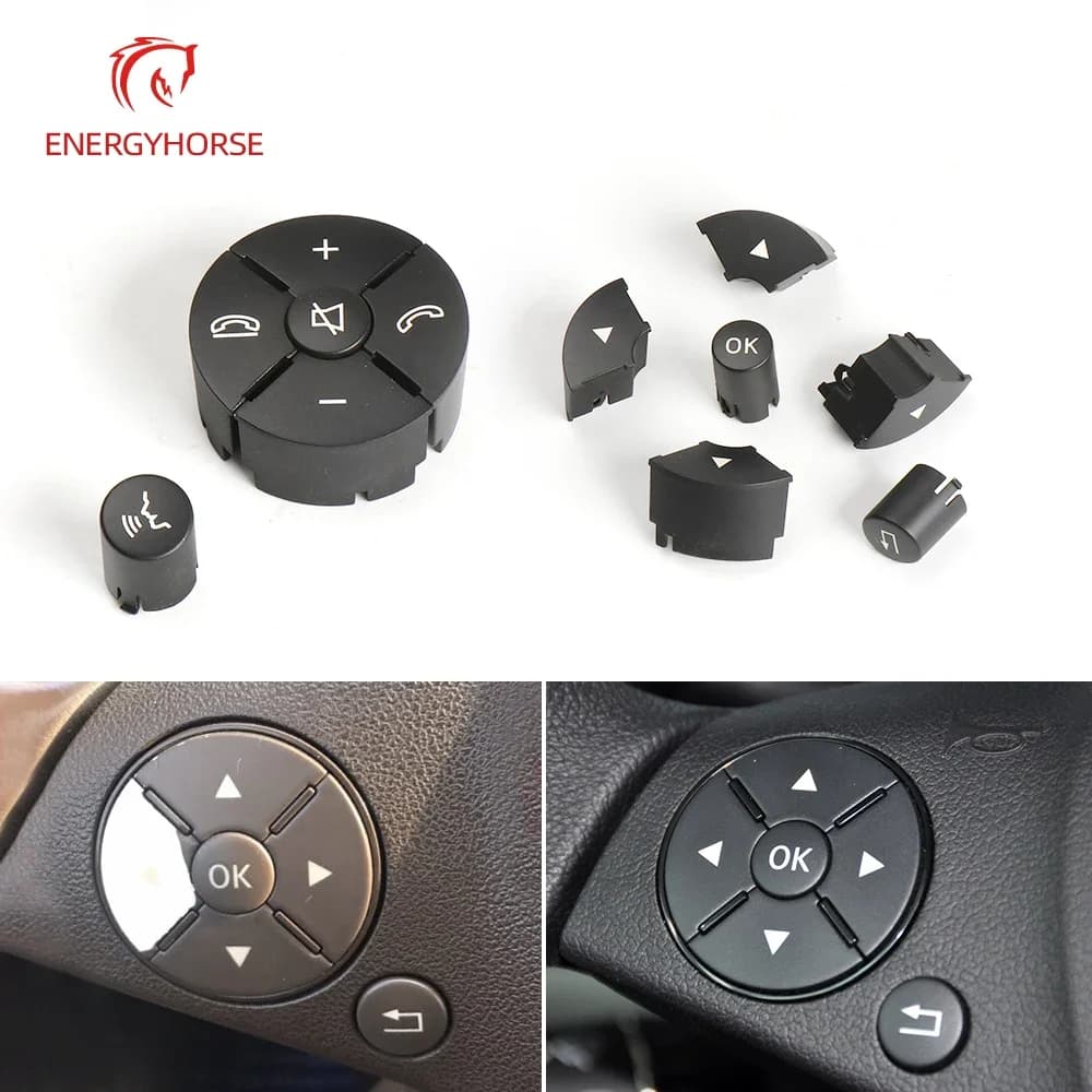 Car Steering Wheel Button Switch Trim Cover Fit For Mercedes Benz C E GLK Class W204 W207 W212 X204 C180 C200 GLK260 E300