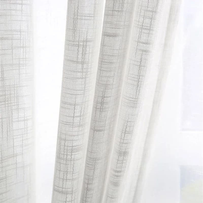 4 Styles Cream White Linen Like Stripe Window Screens Sheer Curtains For Living Room Tulle Modern Voile Bedroom Balcony Yarn
