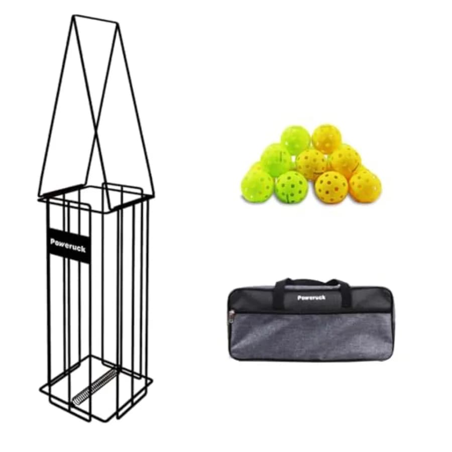 Set Contenitore per Palline da Pickleball con 20 Palline da Pickleball per Esterni, Attrezzatura Durevole per Principianti, Ideale per Giocare all'Aperto