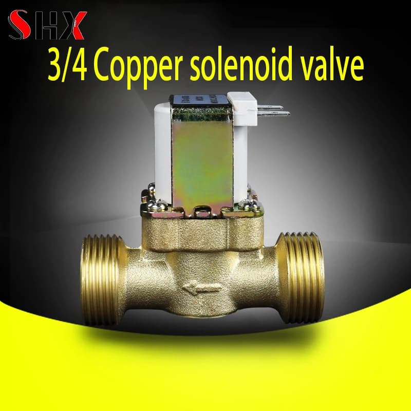 G 3/4 ''elettrovalvola elettrica normalmente chiusa in ottone interruttore magnetico DC 12V 24V AC 220V valvola solare dell'acqua calda