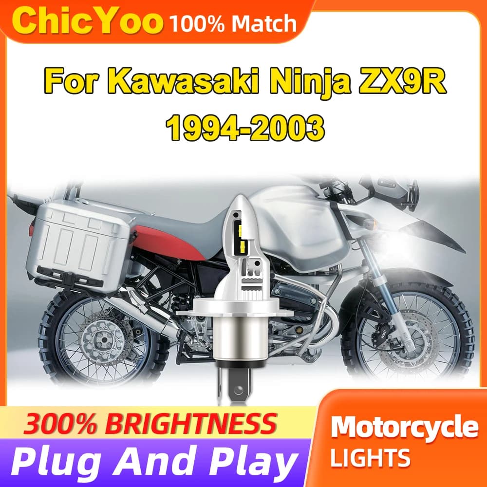 1 Pezzo Lampadina LED H4 10000LM per Faro Moto 12V per Kawasaki Ninja ZX9R 1994-2003