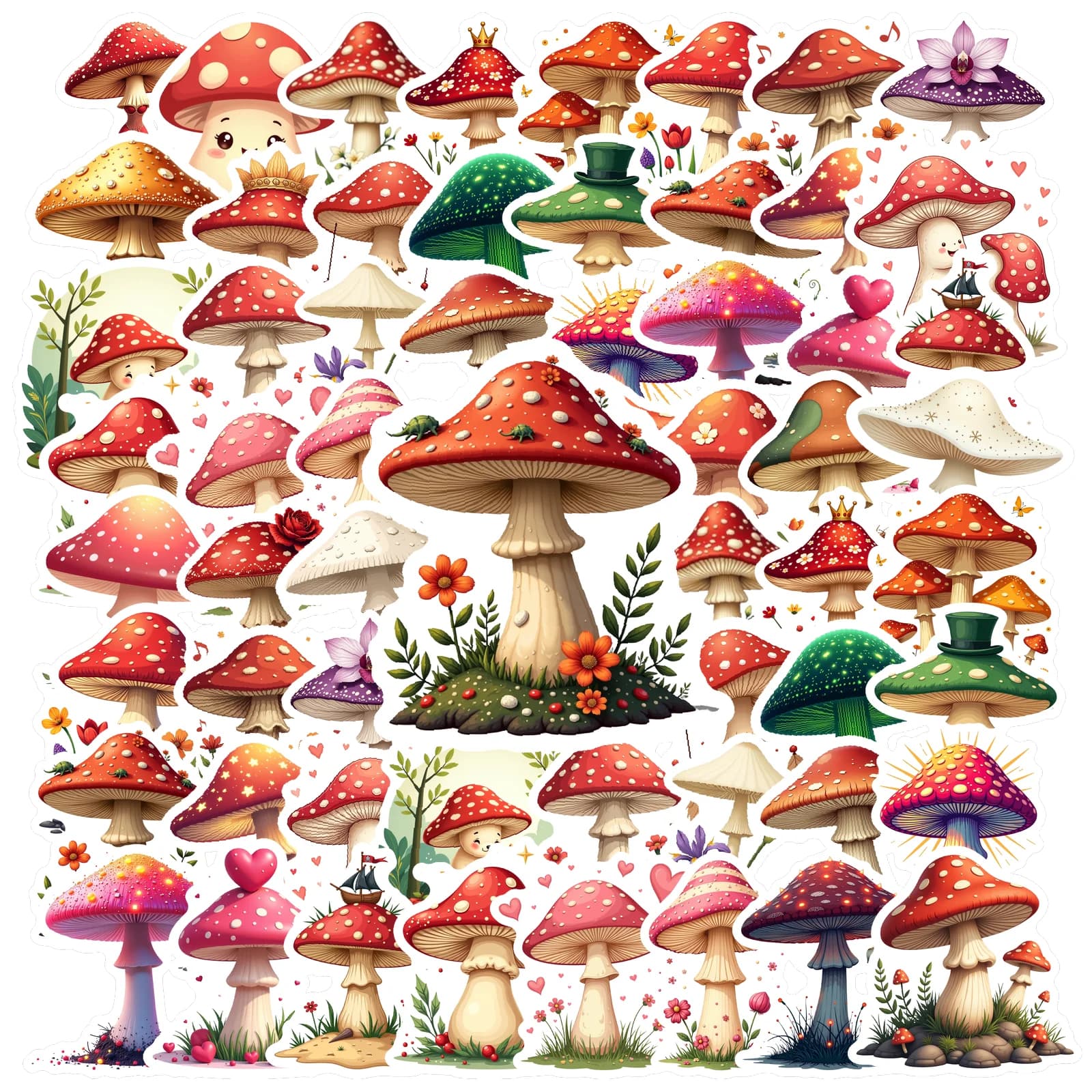 35pcs-150pcs Colorful Stickers Fantasy Sticker Pack Funny Stickers For DIY Phone Laptop Scrapbook Bike Laptop Motorcycle