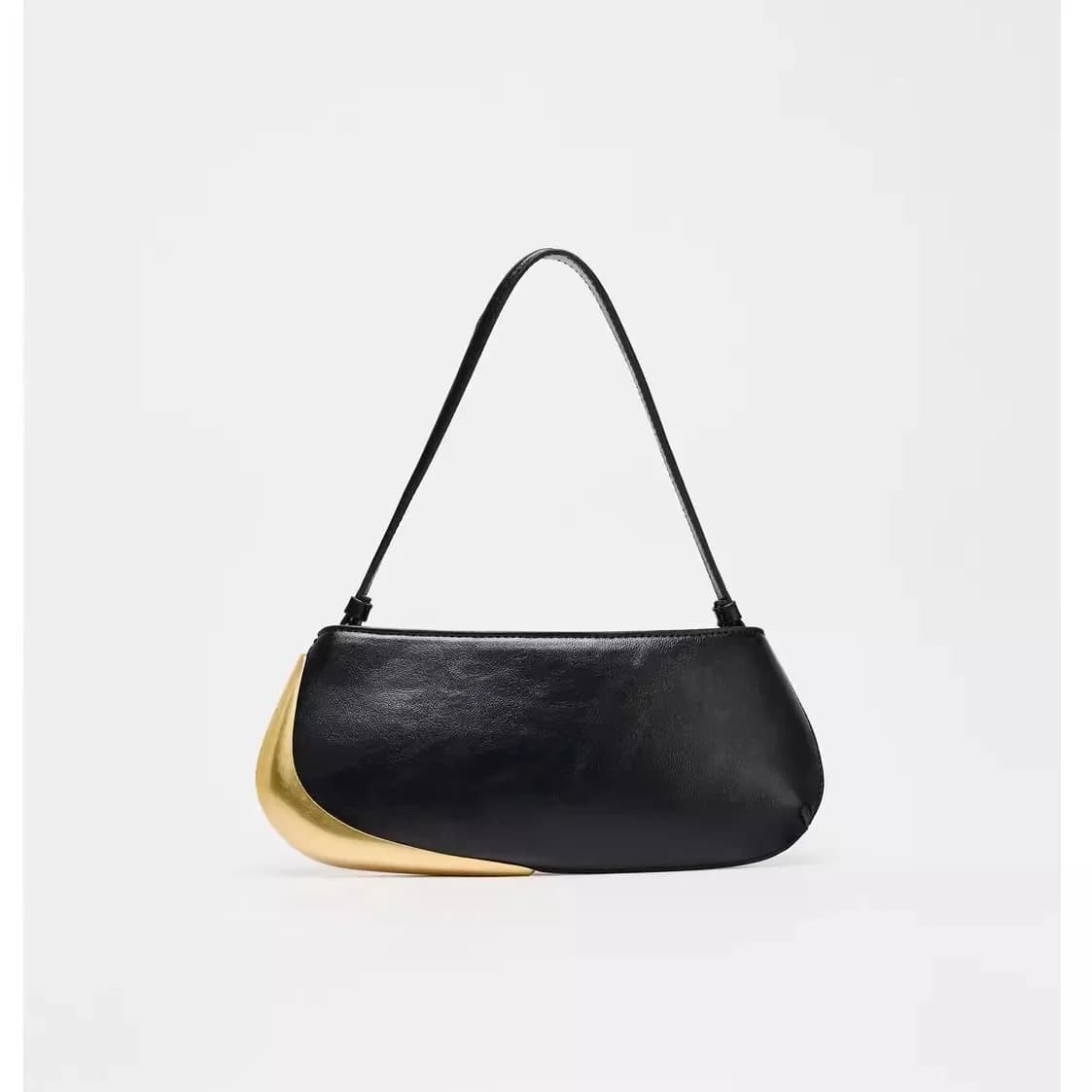 Borsa a tracolla calda stile semplice Borsa da donna nera Borsa a tracolla per ascelle in pelle PU Nuova moda