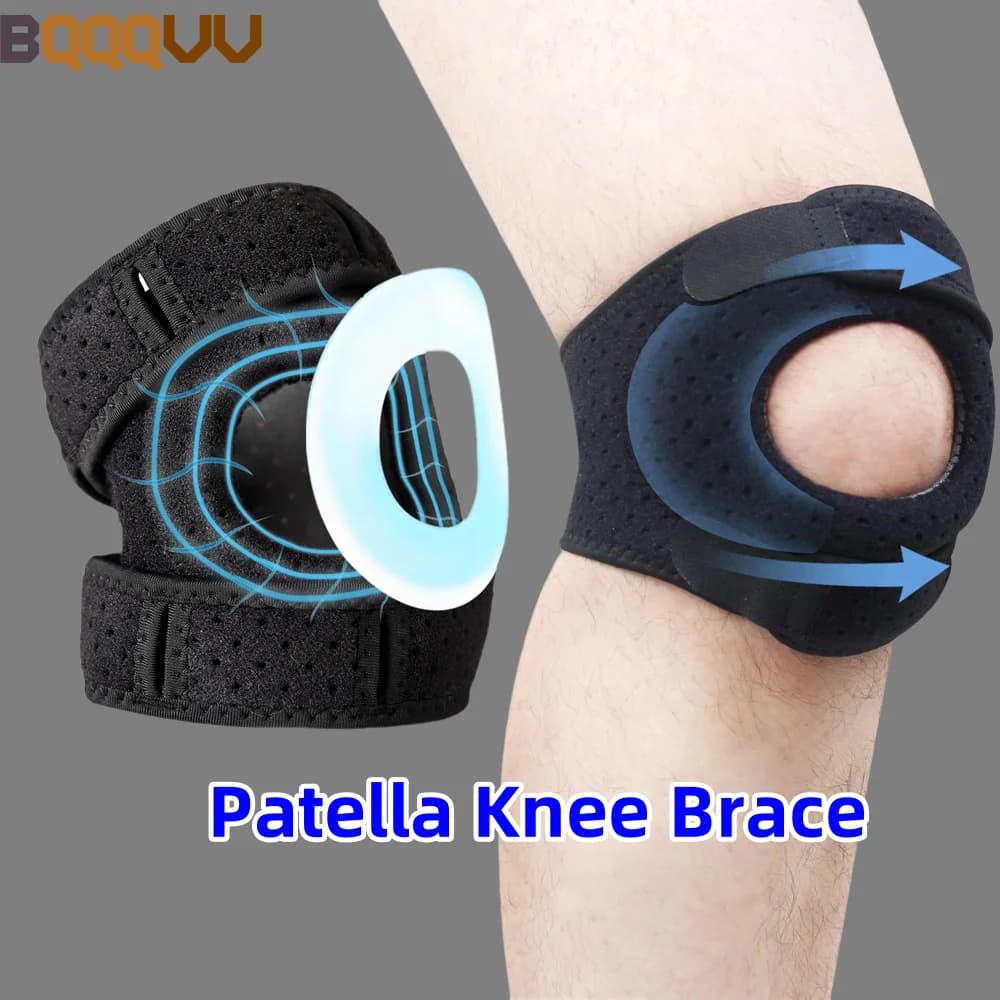 Supporto per Ginocchio con Cuscinetti per Uomini e Donne, Fascia Compressiva Traspirante, per Recupero da Artrite e Lesioni, 1 Pezzo