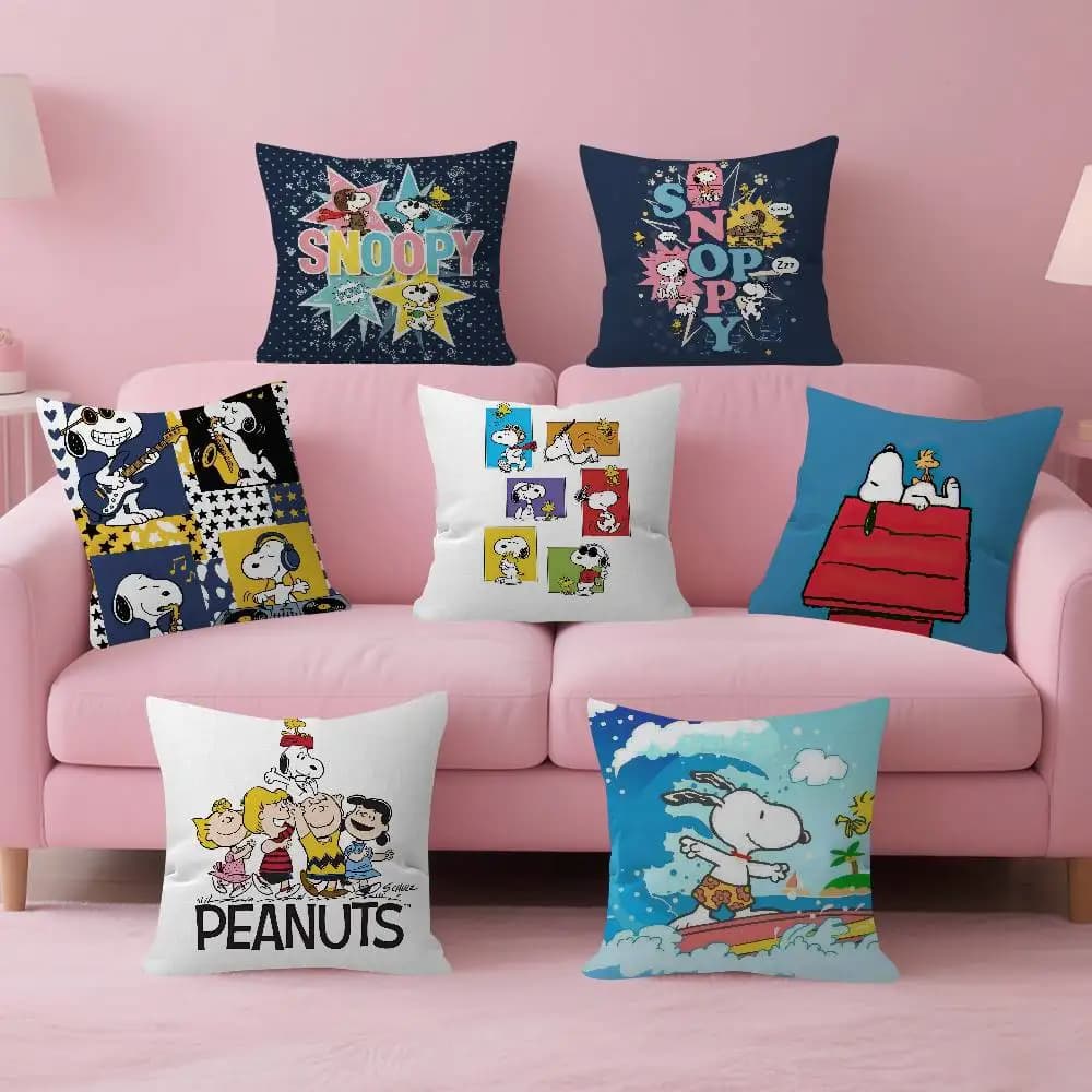 Federa per cuscino personalizzata per cameretta bambini, decorazione per feste a tema selvaggio, regalo per compleanno bambino, cartone animato simpatico cane S-Snoopys