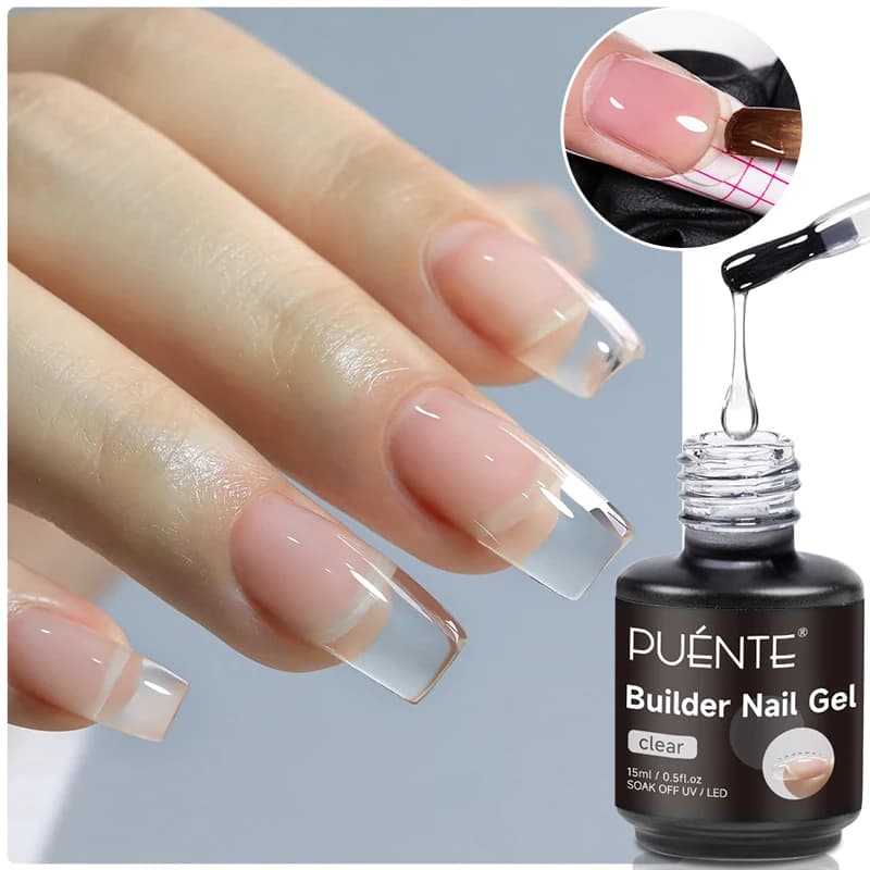 PUENTE 15ML Builder Gel per unghie Estensione trasparente Gel per unghie Rinforzo autolivellante Colla per strass Soak Off Smalto per unghie UV