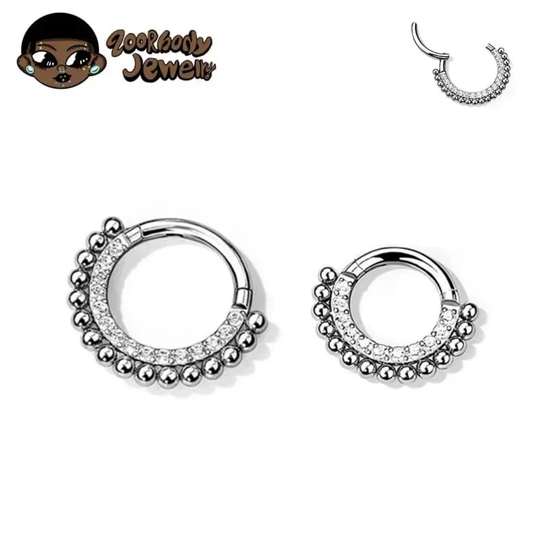 Piercing Daith in Titanio ASTM F136 16G Clicker, Anello a Foglia per Naso, Piercing per Diaframma, Piercing per Lobo Superiore, Orecchino per Cartilagine, Gioielli