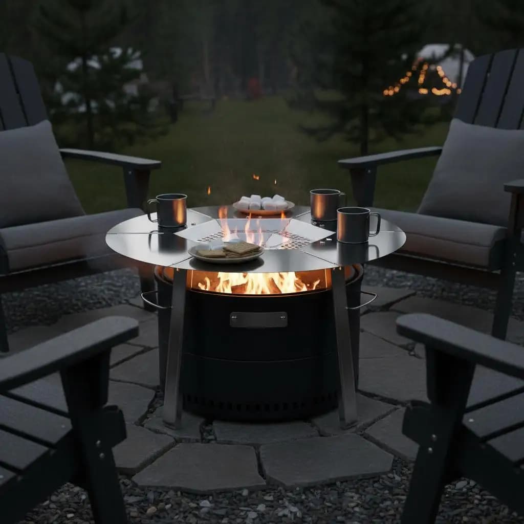 Piastra radiante per caminetto da 20 pollici per patio, campeggio e giardino, distribuzione del calore direzionale, design staccabile, materiale in lega 304