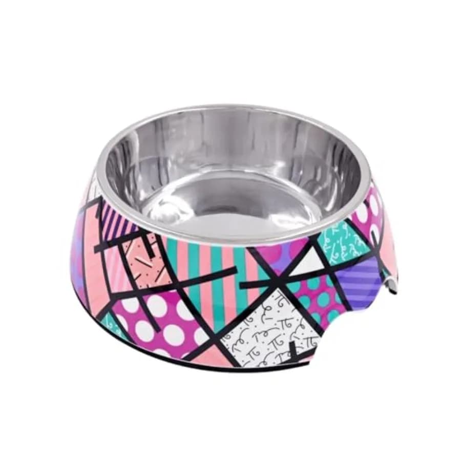 Romero Pet Bowl Washable Stainless Steel Dish for Dogs and Cats Perfect Portion for Food and Water, Great for,,Breeds