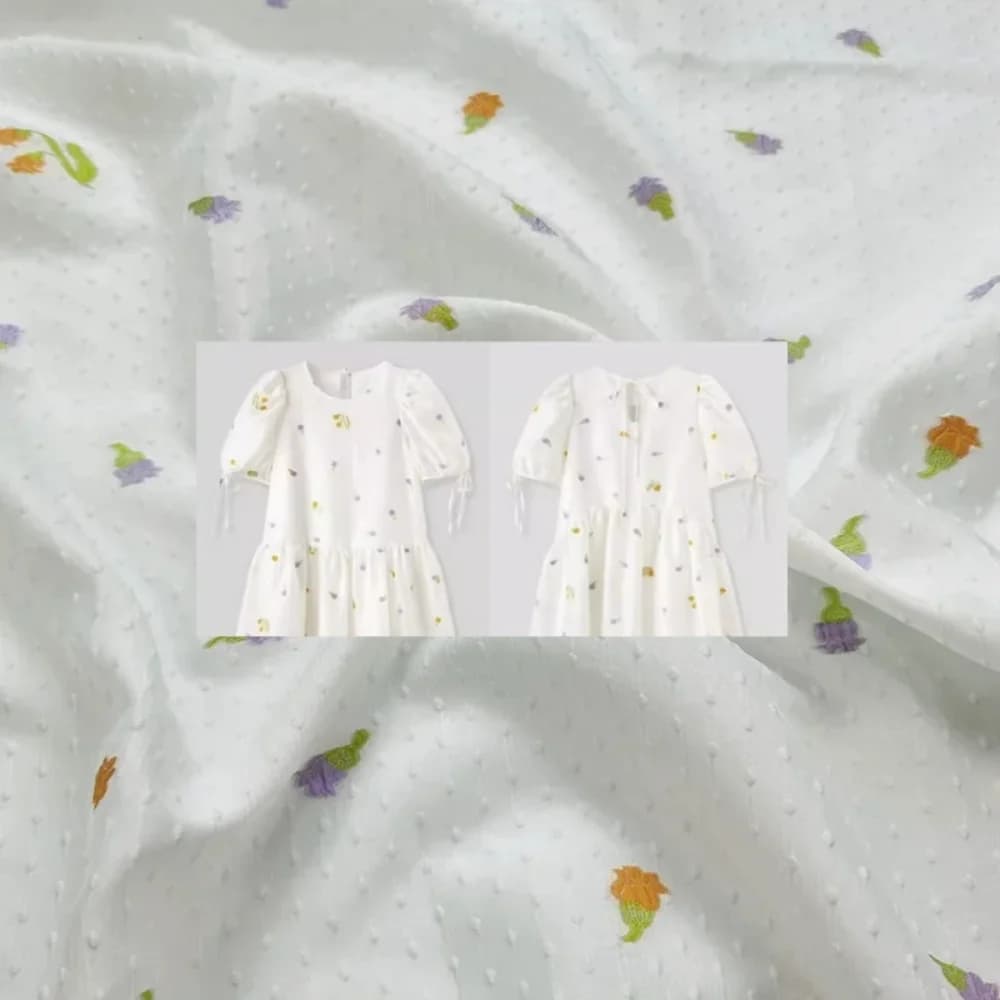 Jacquard Light Fabric Hepburn Small Fragrance Dark Pattern Little Spring Summer Princess Bubble Skirt Clothing Cloth Material
