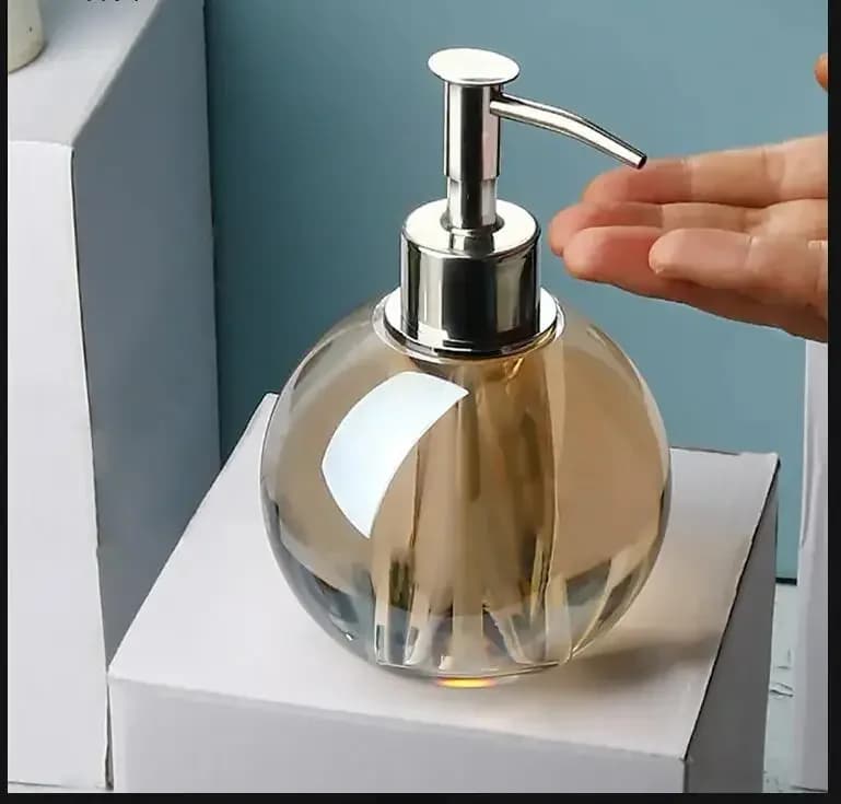 Flacone in Vetro Cristallo Trasparente per Lozione, Dispenser per Gel Igienizzante Mani, Bottiglia per Gel Doccia, Flacone per Shampoo, Dispenser per Sapone, Prodotto per il Bagno