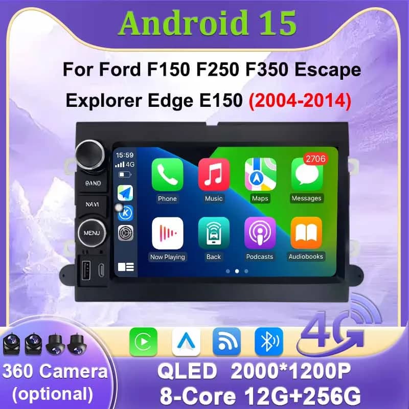 7 Inch GPS Screen Autoradio For Ford F150 F250 F350 Escape Explorer Edge E150 Multimedia Reader Carplay Auto Smart System WIFI 4G