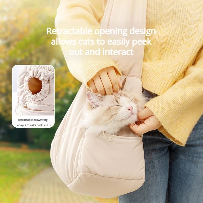 Borsa a tracolla a tracolla per animali domestici comoda invernale Borsa da viaggio per cuccioli di gatto portatile da viaggio all'aperto Forniture per il trasporto di cani