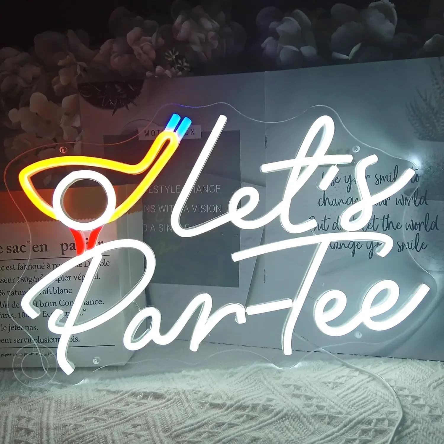 Let's Par Tee Insegna al neon Insegna al neon a LED USB dimmerabile per uomo Cave Club Decorazione da parete Business Compleanno Festa di Natale Regalo