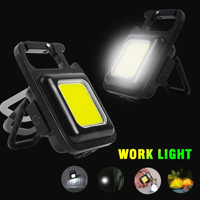 1800LM Mini COB Portachiavi Torcia a LED Lampada di ricarica Luci da campeggio con magnete 4 modalità di illuminazione per apribottiglie da campeggio