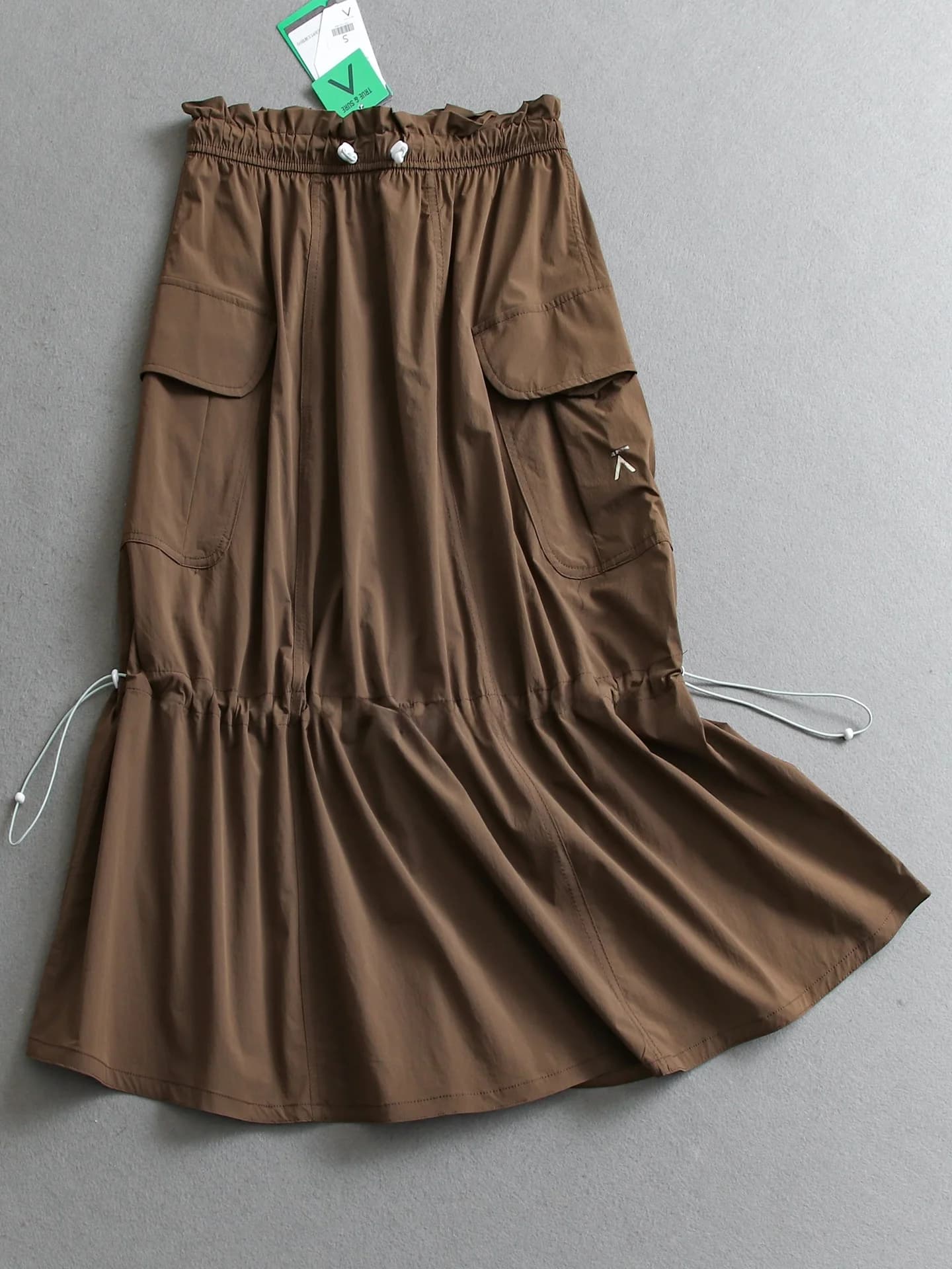Gonna da donna a vita media, stile workwear da montagna, impermeabile, con protezione solare, a pieghe, con coulisse, ad asciugatura rapida
