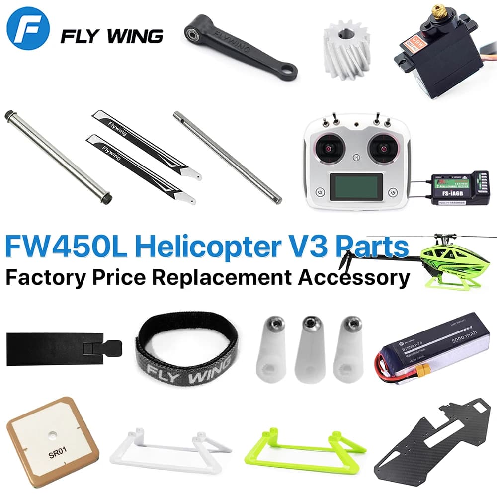 Fly Wing FW450L V3 RC parti di elicottero motore a batteria ESC Servo albero principale ingranaggio rotore alloggiamento braccio di controllo Set cintura GPS originale