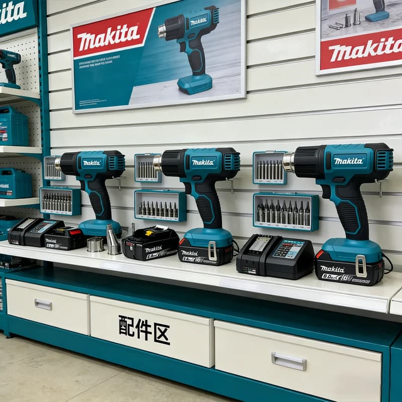 Pistola Termica Portatile Ricaricabile 150-550 ° Tubo Termorestringente per Pellicola Auto, Strumento di Temperatura Senza Fili Makita DHG181 18V per Autom