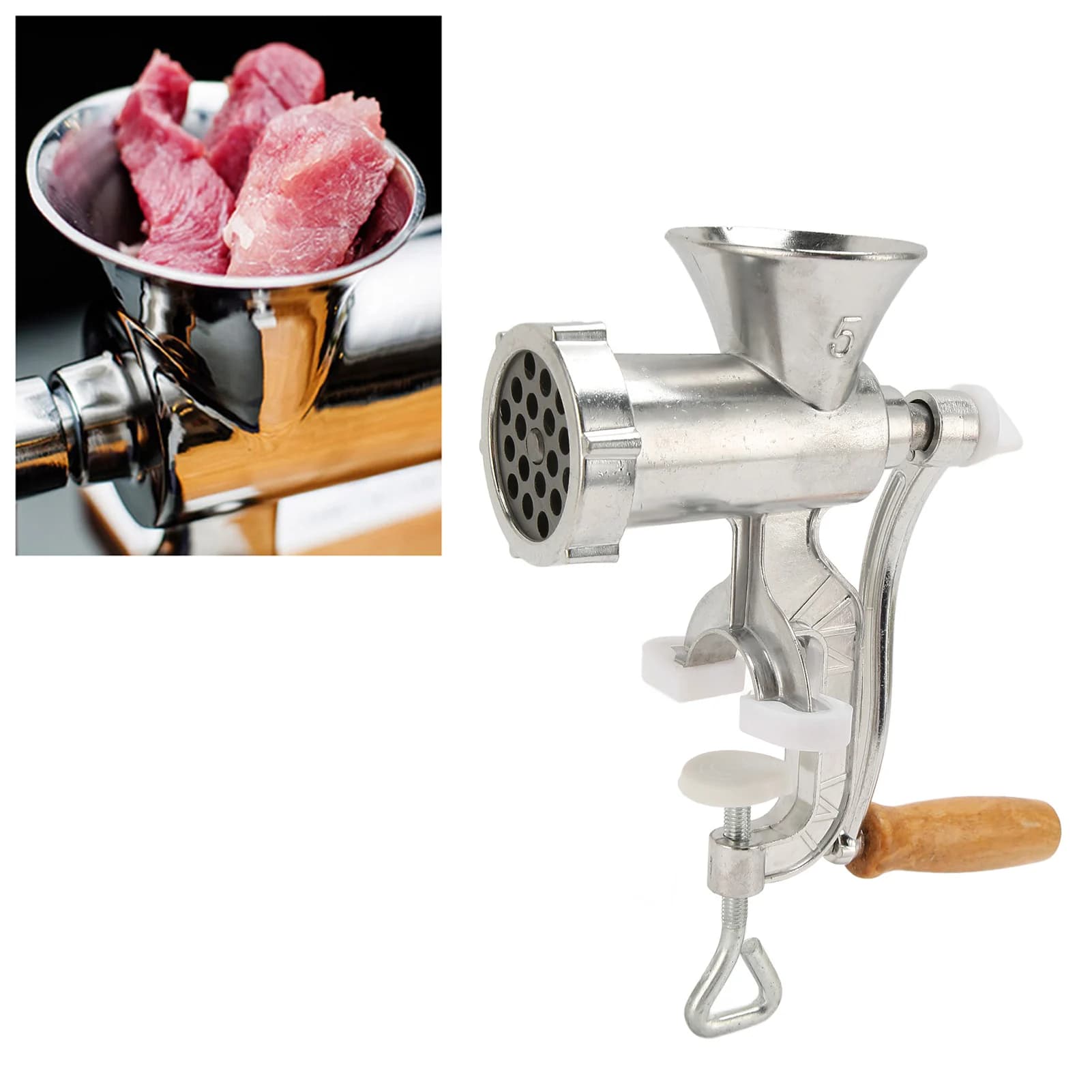Tritacarne manuale da cucina resistente, tritacarne, smerigliatrice per tagliatelle, riempitivo per salsicce, frutta, verdura, manzo, salsiccia, pasta