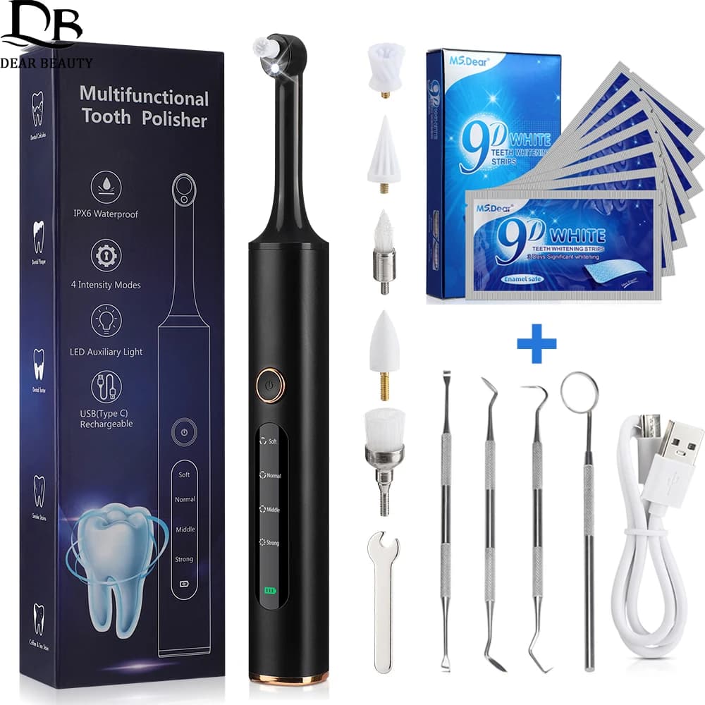 New Electric Tooth Polisher Set of Detergent Tooth Strips for Dental Stones Plate Removal of Tooth Whitening Tooth Blazer