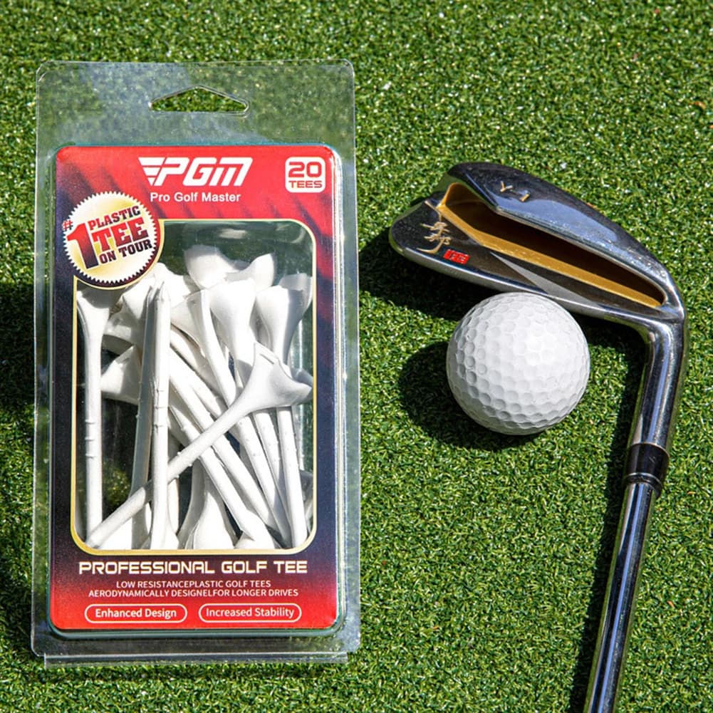 20 pezzi T per unghie per palline da golf 83mm Supporto per tee per palline per unghie da golf Inserimento obliquo da 10 gradi Accessori per sport all'aria aperta senza resistenza