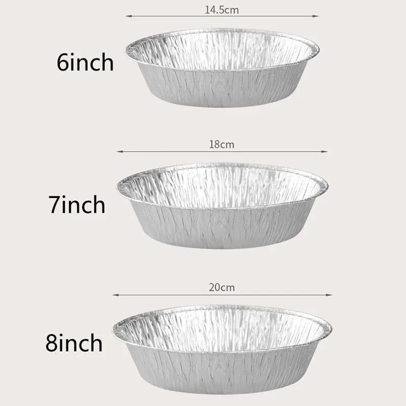 Disposable Round Aluminum Foil Pan Food Grade for Air Fryer Oven Baking BBQ Roasting Tray