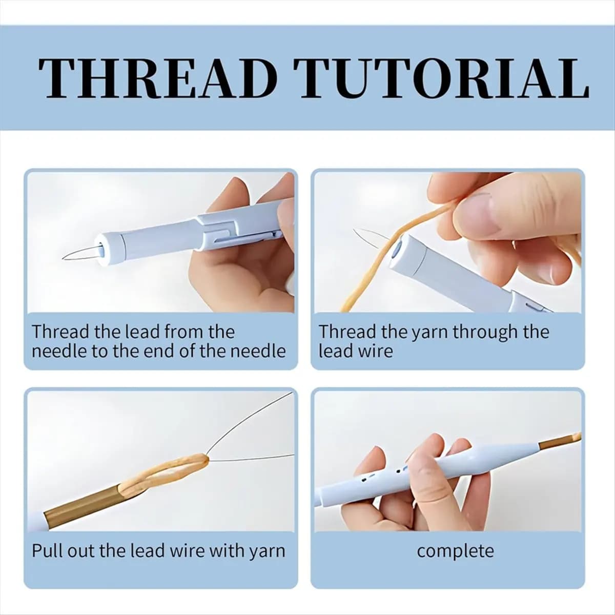 HOME USE-A 2 Pack Adjustable Punch Needle-Tool & -Embroidery Tools, with Needle-Threaders for Hand Sewing, Kit Tool Handmade