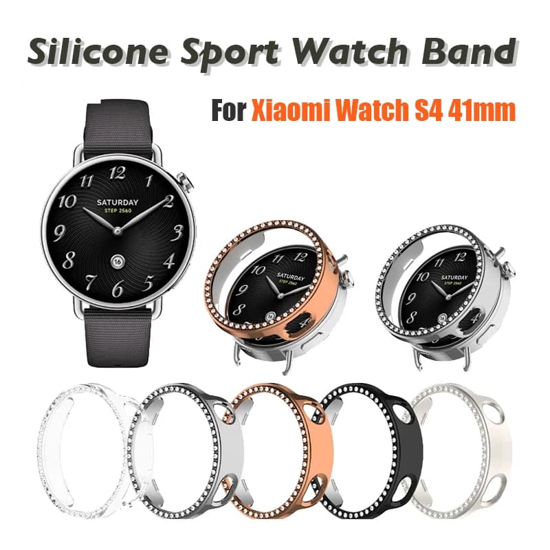 Custodia cava a fila singola per Xiaomi Watch S4 41mm SmartWatch cinturino protettivo copertura protettiva protezione schermo paraurti accessori guscio
