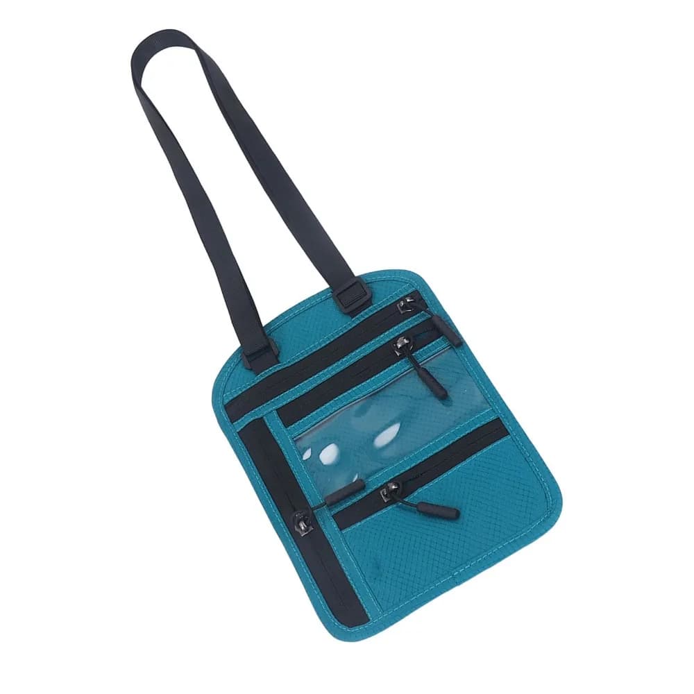 Portafoglio da Collo Leggero con Cinturino Regolabile, Impermeabile, Porta Passaporto da Viaggio Multifunzione, Borsa da Collo per Uomo