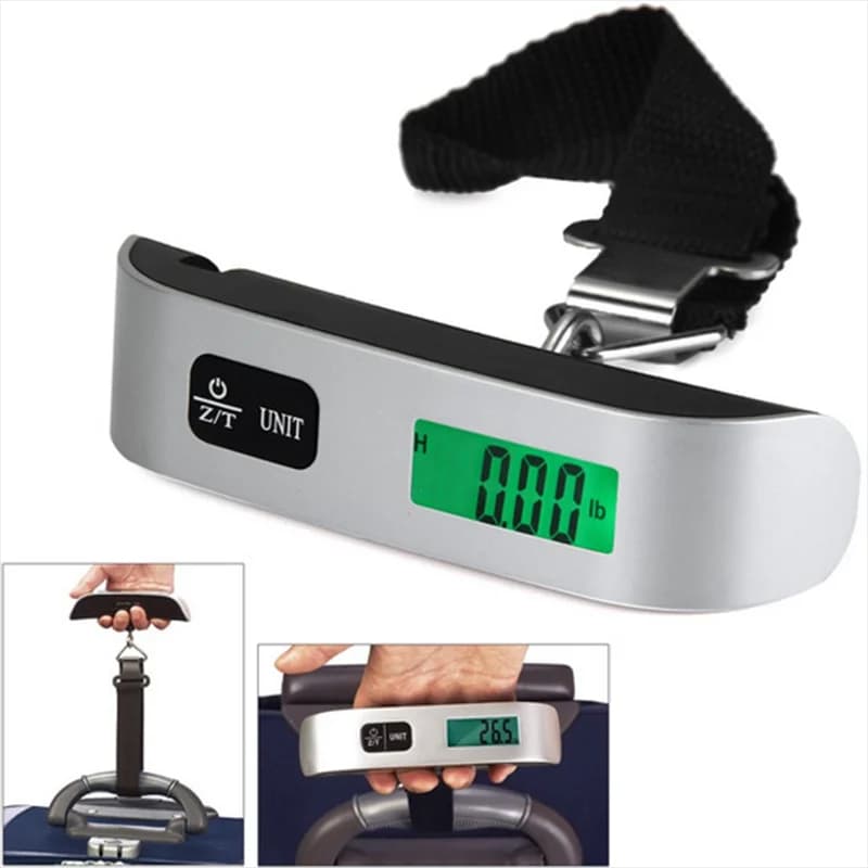 Bilancia Digitale per Bagagli da 50kg con Display LCD, Bilancia Portatile per Valigie, Bilancia per Peso del Bagaglio da Viaggio
