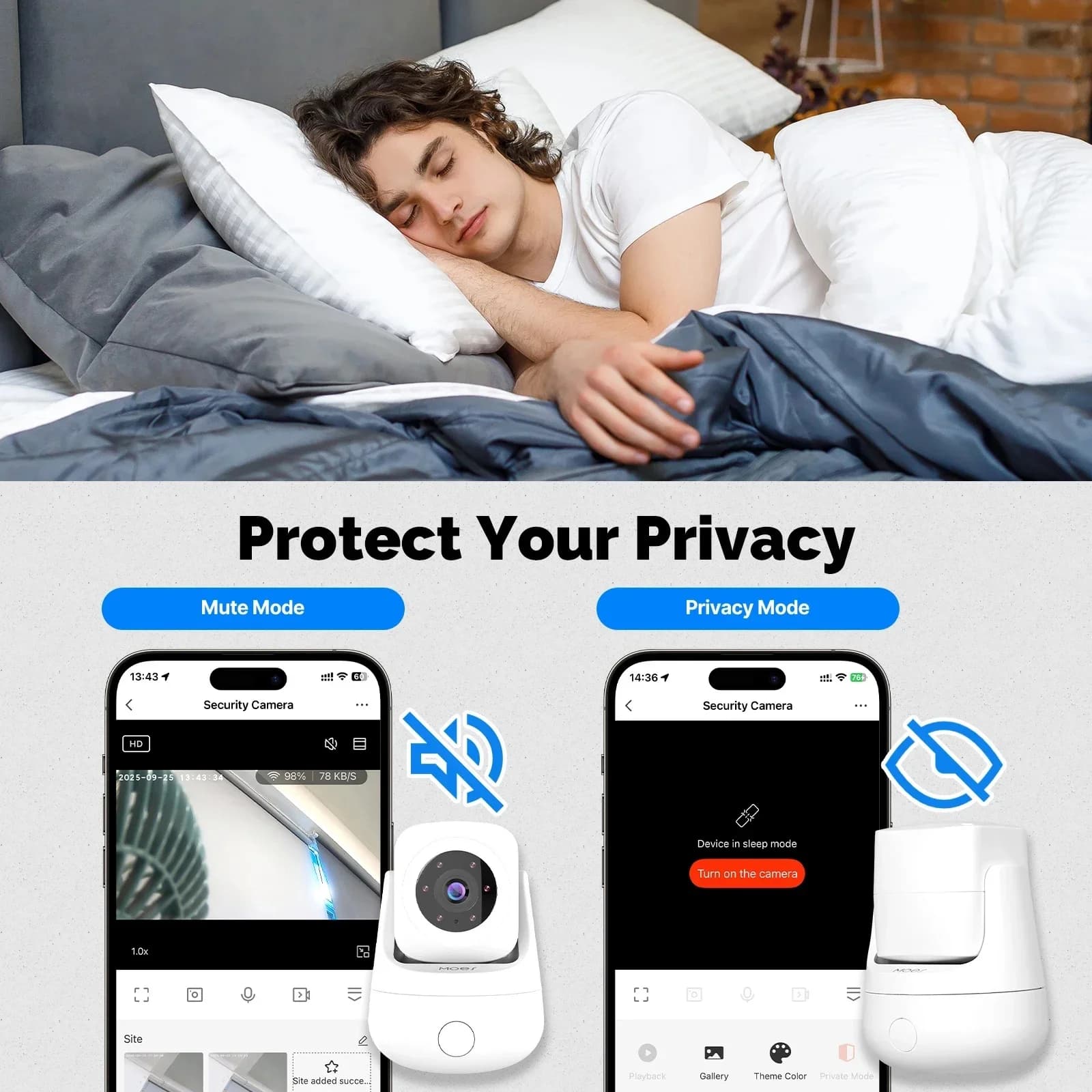 Telecamera WiFi Intelligente da Interno 3MP MOES con App Tuya e Rotazione a 360° ° Inclinazione 180° ° Sistema di Monitoraggio Domestico HD Compatibile con Alexa e Google Home Assistant