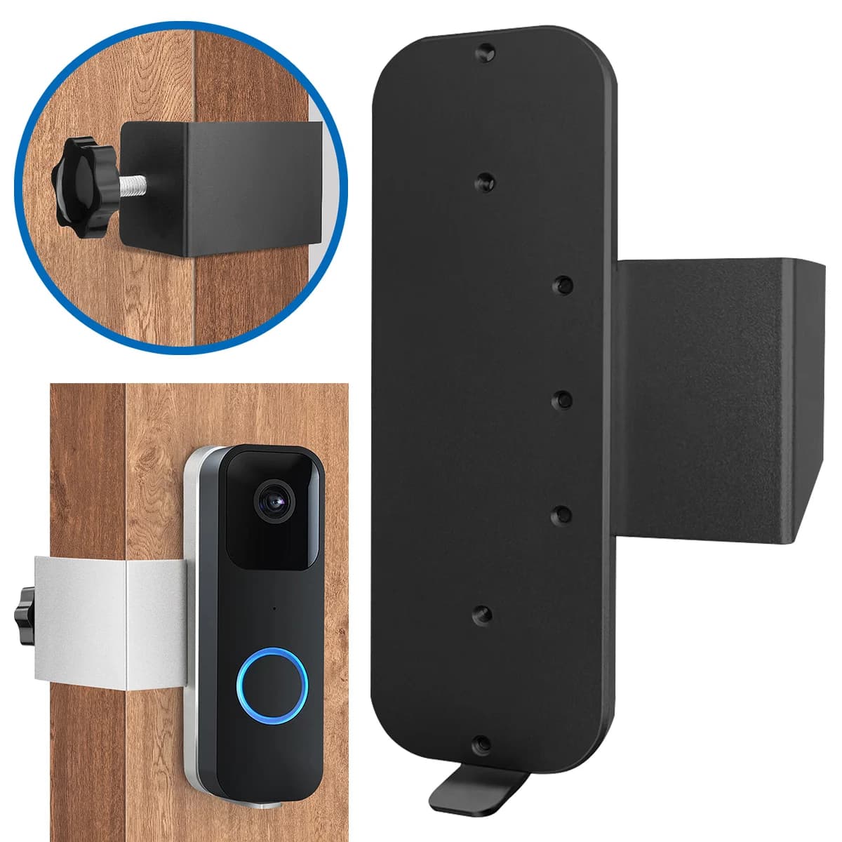 Supporto per fotocamera antifurto per campanello senza trapano con supporto per campanello con fissaggio a doppia vite per campanello Video senza fili ad anello/lampeggiante