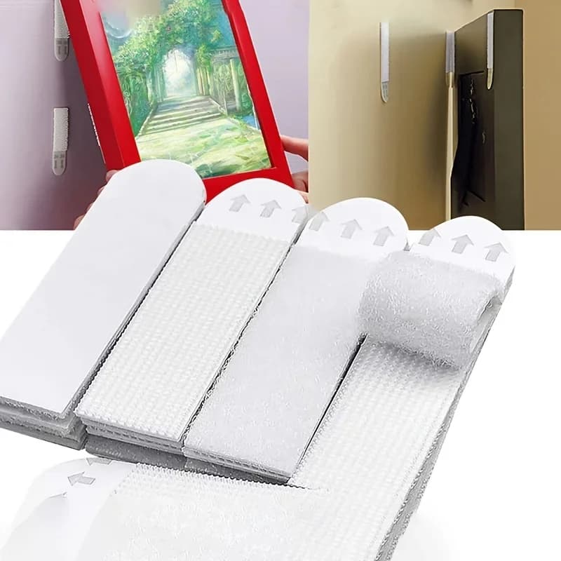 12/24pairs Photo Frame Fixing Pads Removable Adhesive Strips No Damage To Wall For Picture Hanging Festival Decoration Tape