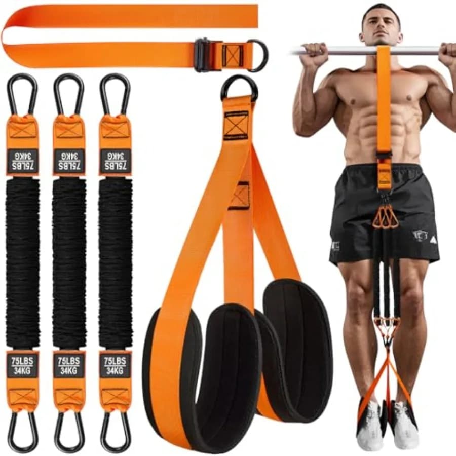 Fasce di assistenza per trazioni Two Foots, banda di resistenza resistente per barra trazioni, peso/dimensione regolabili con poggiapiedi/ginocchia in tessuto